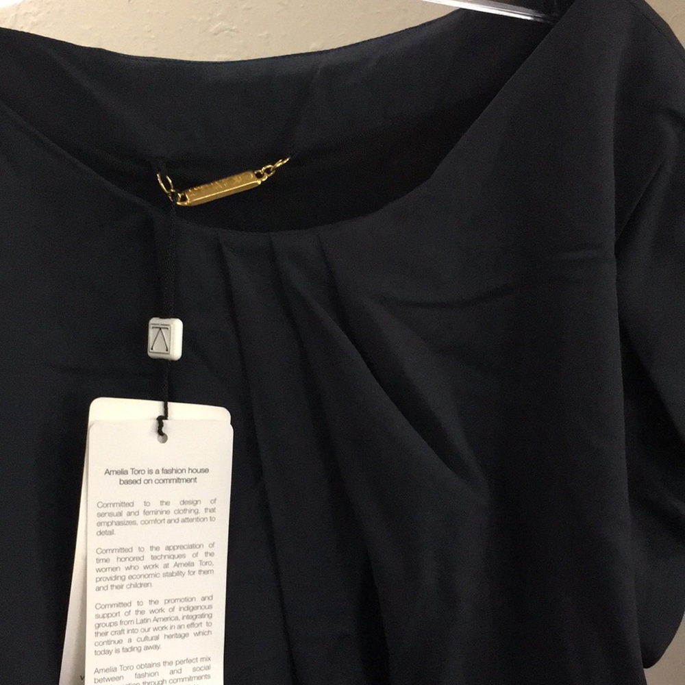 Amelia Toro Navy Blue Classic Dress, size it has Pockets! Size 10 - Picture 4 of 13